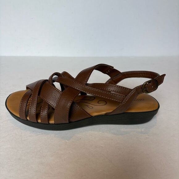 Easy Street Brown Sandals for Women Ankle Buckle Size 9W - Picture 3 of 8